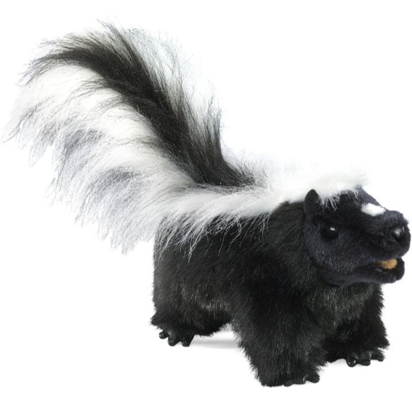Folkmanis Puppets Other - Folkmanis Realistic Plush Black and White Skunk Animal Plush Hand Puppet Toy